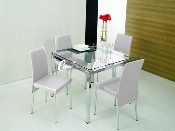 Conjunto Mesa de Jantar Carraro 326-306 com 04 Cadeiras 0.95 x 0.95 Quadrada